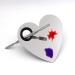 Heart Shaped Makeup Palette Stainless Steel Nail-art Cosmetic Artist Mixing Palette with a Spatula Tool