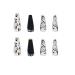 Bufenia Coffin Butterfly Fake Nails | Leopard French Ballerina Full Cover Matte Press-On Nails for Women & Girls - Buy Online on GoSupps.com