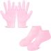 Lovehomily Anti Slip Foot & Hand Spa Mask Pedicure Socks & Moisturizing Gloves Silicone Hands Protective Gloves Prevents Dryness for Feet/Hand Care (Pink)