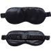 100% Pure 6A Mulberry Silk Handmade Eye Mask with Natural Super Soft 22 Momme Real Silk Sleep Mask Blinddfold (Black)