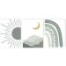 Herfair 3 Set Nursery Posters - Green Rainbow Sun Boho Wall Art for Kids | Unframed 40x50cm Decor - Buy Online on GoSupps.com