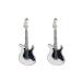 ZHOUMEIWENSP 2PCS Metal Hair Clips Retro Guitar Hairpin with Punk Clips Novelty Hair Style Making (White)