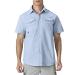 Mens Fishing Shirts Short Sleeve UPF 50+ Sun Potection UV Shirts for Hiking Work Button Down Shirts with Velcro Pockets Light Blue XX-Large