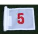 Red Numbered Golf Pin Marker Flag Set - Numbers 1-5 on White Jr. Flag for Putting Green - 400 Denier Fabric - Buy Online on GoSupps.com