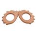 Wendysun 2pcs Lovely Cartoon Wood Teether Pure Natural Animal Round Hedgehog Shape Baby Teething Nursing Beech Teether Baby DIY Pendant Toy (2pcs)