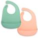 Lilly moon silicone bibs baby bpa -free waterproof with collecting bowl baby bib was washable silicone baby bibs and toddlers boys and girls baby accessories grayed jade - pale dogwood unit size