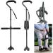 SilteD Swan Neck Walking Cane Offset Walking Sticks Double Handle to Help Get up Height Adjustable Collapsible Crutch Mobility Aid for Elderly Men and Women rollator Walker