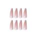 Bufenia Shiny Ballerina Press-On Nails | Coffin French Tips - 24 Full Cover White Square Acrylic Nails for Women & Girls - Buy Online on GoSupps.com