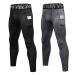 Compression Pants Men with Pocket Athletic Running Tights Cool Dry Workout Leggings for Sports Medium #290-black+gray