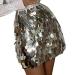 Zoestar Sequin Skirt Sparkly Silver Hip Scarf Fashion Party Sequin Skirt Dance Costume Shiny Club Skirts for Women and Girls 32 Regular