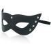 JIAHAO Cat Face Blindfold Sleep Mask - Soft Padded PU Leather Eye Cover for Flirting and Restful Sleep in Black - Buy Online on GoSupps.com
