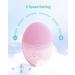 Ezbasics Ultra-Hygienic Facial Cleaning Brush | Soft Silicone Waterproof Sound-Vibrating Deep Cleanser & Massager - Inductive Charging Light Pink - Buy Online on GoSupps.com