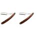 Frcolor 2st collapsible razor razorbar Bart Razor hairdressing razor straight razor razor razor from metal man straight blade stainless steel wooden mediumx2pcs such as imagined