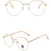 Zhenqi Oval Frame Fashion Glasses for Ladies - Ultra Echo Anti-Glare Blue Light Blocking Gaming & Reading Specs in Gold - Buy Online on GoSupps.com