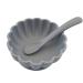 Alimos Scalloped Edge Silicone Baby Weaning Bowl and Spoon Set BPA-Free Baby Led Weaning Suction Base Baby Bowl (Pale Grey)