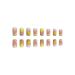 24Pcs Medium Square French Tip Yellow Flower Star Press on Nails | Acrylic False Nails for Women - Glossy Full Cover Design - Buy Online on GoSupps.com