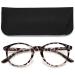 Blue Light Blocking Reading Glasses Spring Hinges Round Eyeglasses Computer Readers for Women Leopard 1.75 x