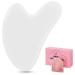 Gua Sha stones face Jade Guasha Board Massage Tool Heart Shape Jade for face eyes neck for skin care beauty and relaxation of the body muscles (white)