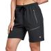ChinFun Lightweight Hiking Shorts for Women Zipper Pocket- Black Large