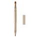 Exquisite Professional Lip Brush Applicators-Retractable Lipstick Brushes- Lipstick Gloss Makeup Brush Tool For Women and Girls (Two-Head-Gold)