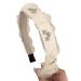 TQUXNGA Women Headband 1.2inch Wide Hairband with Rhinestones Star Hairhoop Headdress Girls Sweet Head Accessory White