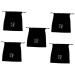PLAFOPE 5 Pcs Purse Organizer Bags Hair Tool Bag Black Product Flannel Makeup Bag for Purse