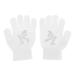 Leeadwaey Girls Women Children Ice Skating Gloves Magic Stretch Gloves Black Flower S Black Snowflake S White Iceman M