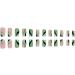 24Pcs Press on Nails Medium Fake Nails Acrylic Square False Nails Summer Green Reusable Artificial Nails for Women and Girls - Buy Online on GoSupps.com