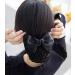 Black Satin Bow Barrette Hair Clip | Bowknot Snood Net Bun Cover | French Hair Accessories for Women and Girls - Buy Online on GoSupps.com