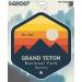 Squiddy Grand Teton National Park Wyoming - Vinyl Sticker Decal for Phone, Laptop, Water Bottle (3" Tall)