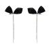 BYBYCD Temperament Hair Ornaments Bow Barrettes Black Rhinestone Chain Tassel Rhinestone Tassel Hair Clips Bangs Clip Bow Hair Clips Korean Style Hairpins