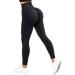 RXRXCOCO High Waist Sport Leggings Women Long Opaque Push Up Sports Pants Scrunch Booty Gym Running Pants M Black