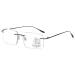 Bezax borderless men's reading glasses Progressive Multifocus Square HD-Linse of Older Readers with an elastic hinge +1.0 to +3.0 black +2.50 black 2.5
