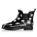 NORTY - Womens Ankle Rain Boots - Ladies Waterproof Winter Spring Garden Boot 9 Black White Paw Print