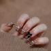 MENILITHS 24Pcs/Set Press On Nails Long Transparent Coffee Bow Design False Nails Acrylic Fake Nails Full Cover Nails Tips Artificial Finger Manicure Press on nails for Women and Girls - Buy Online on GoSupps.com
