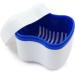 Buy Dental Third Teeth Storage Box - 2 Piece Prosthesis Cup with Filter Basket | Durable Orthodontic Dentures Organizer (White/Blue) - International Shipping Available - Buy Online on GoSupps.com