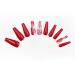 ALLKEM Burnt Red Ballerina Nails - Extra Long Coffin Press-On Acrylic Nails | 20 pcs, 10 Sizes - Buy Online on GoSupps.com