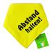 Dimpe's dog hill towel yellow - keep your distance - please do not touch dog - warning neckerchief for small medium and large dogs that are nervous anxious long biting or in training 60cm