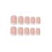 24 Pcs Short Pink Square French Tip Press on Nails - Glossy False Nails with Designs for Women - Buy Online on GoSupps.com