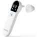Digital Thermometer for Adults and Kids: Accurate Ear and Forehead Temperature Readings - Fever Alarm - Touchless Ideal for Babies Toddlers Infants Sensiors - Large LED Display - Home Use White