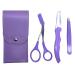 3PCS Eyebrow Trimmer Scissors with Comb Eyebrow Clips Cosmetic Small Hair Scissors Beginner Folding Eyebrow Trimmer Set Make Up Tool Eyebrow Razor Kit Purple