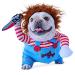 Chucky Dog Costumes for Dogs Wig and Knife Funny Chucky Dog Clothes Doll Halloween Cosplay Costume (L)