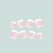 Shop French Tip Press on Toenails - Pink Fake Toenails with White Designs | Short Glue-On Acrylic Full Cover Summer Toenails - Buy Online on GoSupps.com