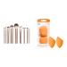 Real Techniques Au Naturale Makeup Brush Set & Makeup Sponge 1 Pack (1 x 2 pieces) Bundle with Makeup Sponge