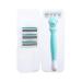 Vctitil 1 pieces of hair removal razor holder with 4pcs stainless steel blades manual forearm razor hair trim anti -slip handle hair removal tool green_4 knife head