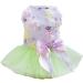 Dog dress puppy skirt dog princess dresses ballet tutu flower wedding lace dress luxury sheet dress for little dog girl (m green) m green green