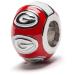 University of Georgia Charm | UGA Red Round Bead Charm | Officially Licensed University of Georgia Jewelry | UGA Charms | Georgia Bulldogs| UGA Jewelry | Georgia Charms | Stainless Steel