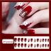 Noapasa Red Press on Fake Nails 3D Glitter Rhinestones White Camellia Fake Nails Stick on Nails Manicure Tips for Women 24pcs (Red) - Buy Online on GoSupps.com