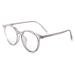 Fuqinqingoz anti-blue light retro reading glasses round glare-free computer reader HD flat light mirror presbyopia glasses (color: gray size: +250) +250 gray