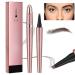 Magic Eyebrow Pencil New Waterproof 3D Eyebrow Pencil 4 Tips Eyebrow Pen Natural Long Lasting Microblading Eyebrow Pencil Waterproof 3D Eyebrow Pencil (Dark Brown)